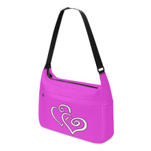 Load image into Gallery viewer, Ti Amo I love you - Exclusive Brand - Brilliant Lavender Rose  - Double White Heart - Journey Computer Shoulder Bag
