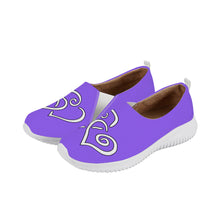 Load image into Gallery viewer, Ti Amo I love you - Exclusive Brand - Heliotrope 3 - Double White Heart - Women&#39;s Casual Slip On Shoe
