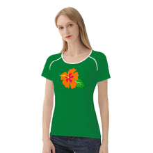 Load image into Gallery viewer, Ti Amo I love you - Exclusive Brand - Fun Green - Hawaiian Flower - Women&#39;s T shirt - Sizes XS-2XL
