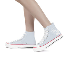 Load image into Gallery viewer, Ti Amo I love you - Exclusive Brand - Mystic - White Daisy - High Top Canvas Shoes - White  Soles
