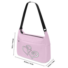 Load image into Gallery viewer, Ti Amo I love you - Exclusive Brand  - Vanilla Ice Pink - Double White Heart - Journey Computer Shoulder Bag
