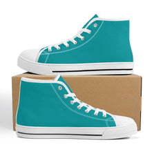 Load image into Gallery viewer, Ti Amo I love you - Exclusive Brand  - Persian Green - High-Top Canvas Shoes  - White Soles
