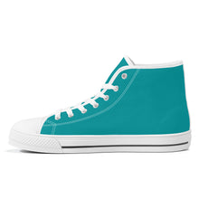 Load image into Gallery viewer, Ti Amo I love you - Exclusive Brand  - Persian Green - High-Top Canvas Shoes  - White Soles
