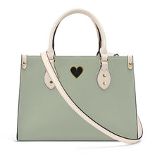 Load image into Gallery viewer, Ti Amo I love you - Exclusive Brand - Tender Green - Luxury Womens PU Tote Bag - Cream Straps
