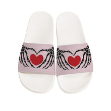 Load image into Gallery viewer, Ti Amo I love you - Exclusive Brand - Wafer 2 - Skeleton Hands with Heart -  Slide Sandals - White Soles
