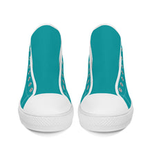 Load image into Gallery viewer, Ti Amo I love you - Exclusive Brand  - Persian Green - High-Top Canvas Shoes  - White Soles
