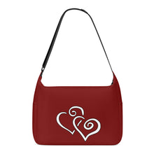 Load image into Gallery viewer, Ti Amo I love you - Exclusive Brand - Dark Burgundy - Double White Heart - Journey Computer Shoulder Bag
