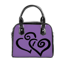 Load image into Gallery viewer, Ti Amo I love you - Exclusive Brand - Wisteria - Double Black Heart -  Shoulder Handbag
