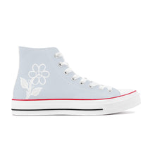 Load image into Gallery viewer, Ti Amo I love you - Exclusive Brand - Mystic - White Daisy - High Top Canvas Shoes - White  Soles
