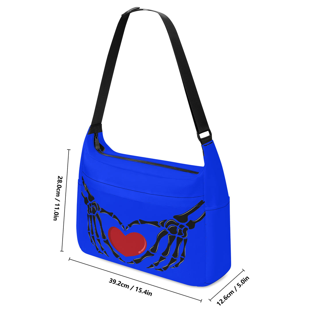 Ti Amo I love you - Exclusive Brand - Blue Blue Eyes - Skeleton Heart Hands  -  Journey Computer Shoulder Bag