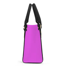 Load image into Gallery viewer, Ti Amo I love you - Exclusive Brand - Violet Pink - Luxury Women PU Tote Bag - Black Straps
