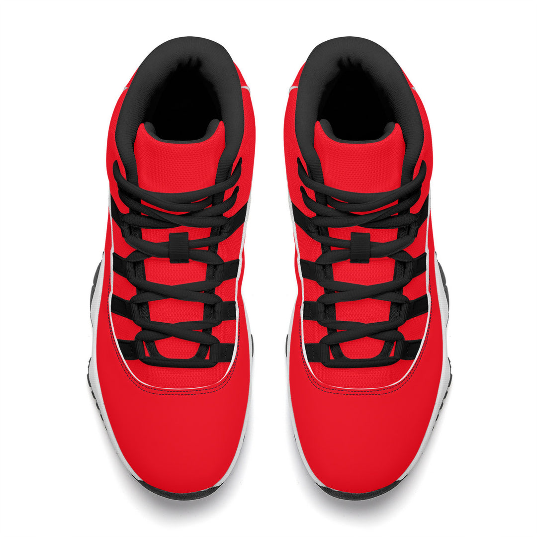 Ti Amo I love you - Exclusive Brand - Ferrari Red  - Skeleton Hands with Heart -  High Top Air Retro Sneakers - Black Laces