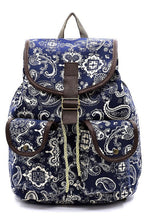 Load image into Gallery viewer, Paisley Printed Canvas Backpack Ti Amo I love you
