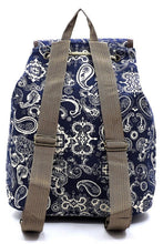 Load image into Gallery viewer, Paisley Printed Canvas Backpack Ti Amo I love you
