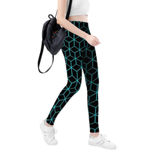 Load image into Gallery viewer, Ti Amo I love you - Exclusive Brand - Black with Casal Lines -  Yoga Leggings
