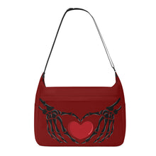 Load image into Gallery viewer, Ti Amo I love you - Exclusive Brand - Dark Burgundy - Skeleton Heart Hands  -  Journey Computer Shoulder Bag
