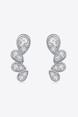 Pear Shape Moissanite Earrings Ti Amo I love you