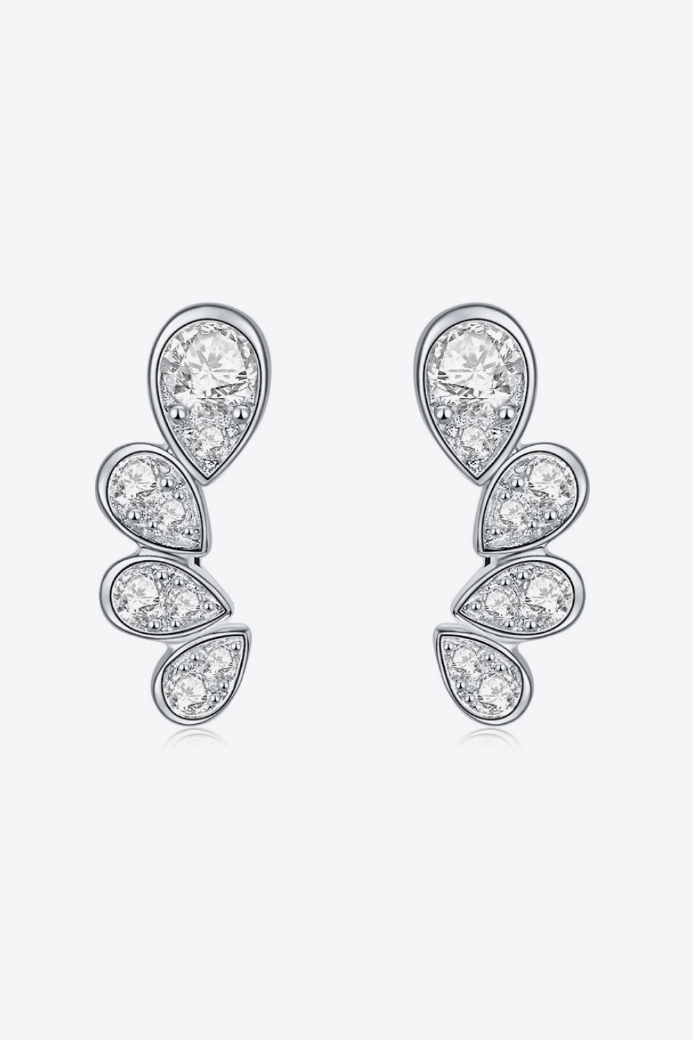 Pear Shape Moissanite Earrings Ti Amo I love you