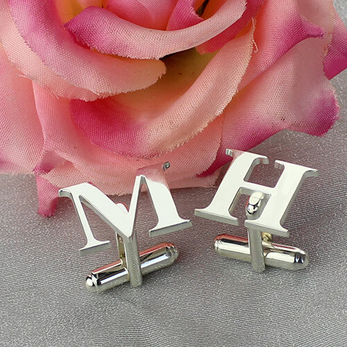 Personalized Best Designer Initial  Cufflinks Sterling Silver Ti Amo I love you