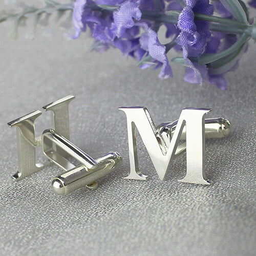 Personalized Best Designer Initial  Cufflinks Sterling Silver Ti Amo I love you