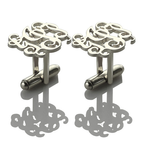 Personalized Cufflinks with Monogram Sterling Silver Ti Amo I love you