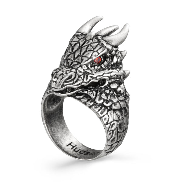 Personalized Gothic Dragon Birthstone Ring for Men Ti Amo I love you