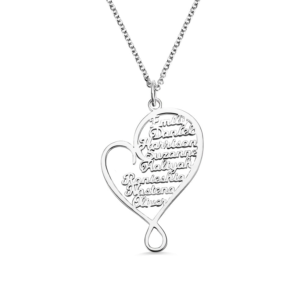 Personalized Heart and Hug Necklace for Mom Stainless Steel Ti Amo I love you