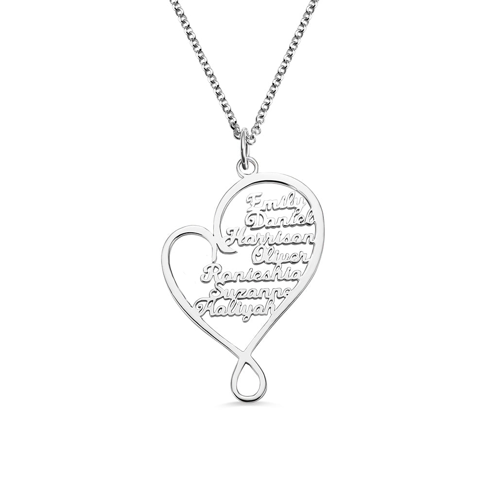 Personalized Heart and Hug Necklace for Mom Stainless Steel Ti Amo I love you