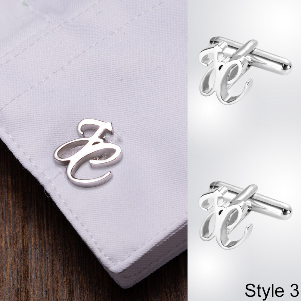 Personalized Letter Name Cufflinks Stainless Steel Ti Amo I love you