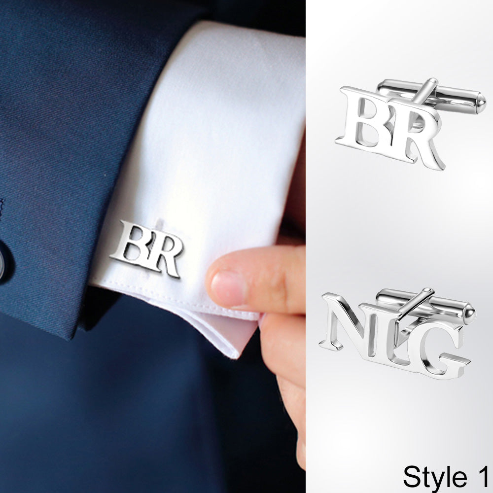 Personalized Letter Name Cufflinks Stainless Steel Ti Amo I love you