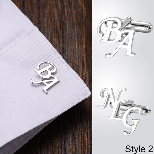 Personalized Letter Name Cufflinks Stainless Steel Ti Amo I love you