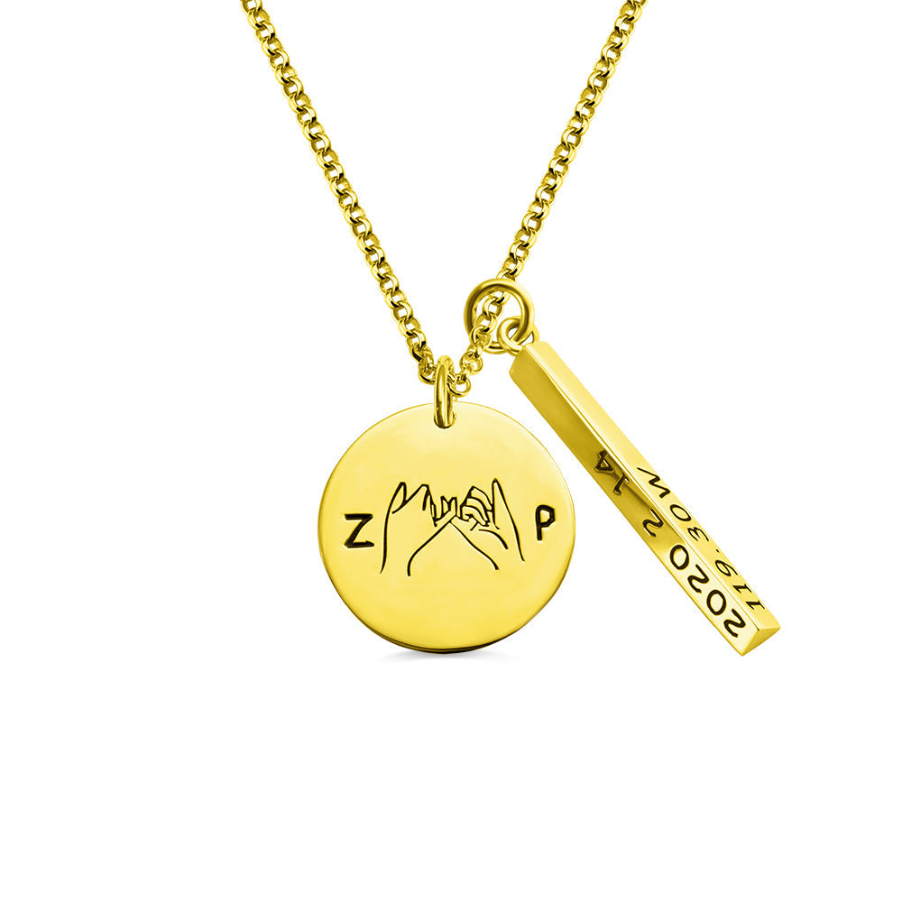 Personalized Valentine's Promise & Best Friend Necklace Ti Amo I love you