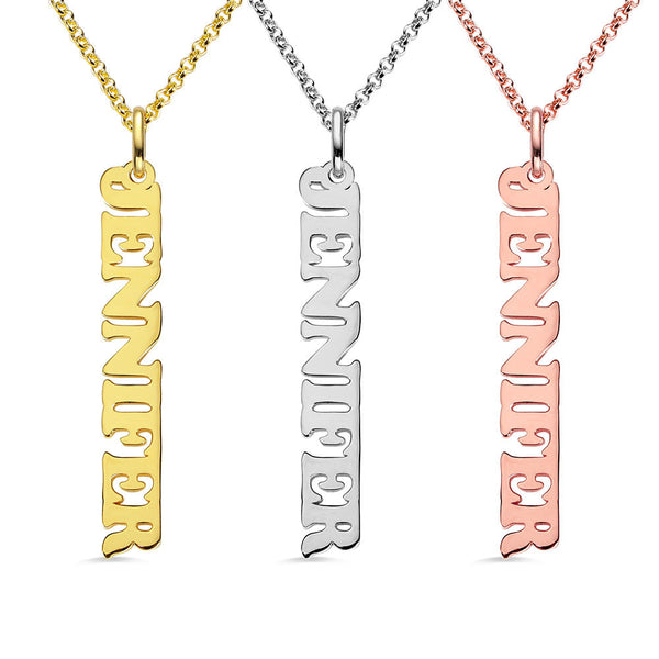 Personalized Vertical Name Necklace Ti Amo I love you