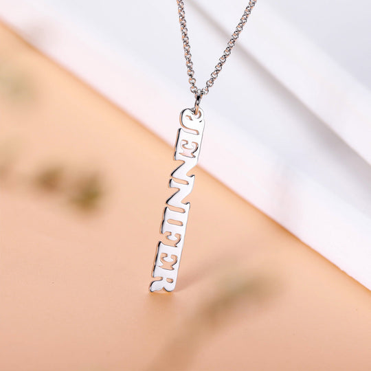 Personalized Vertical Name Necklace Ti Amo I love you