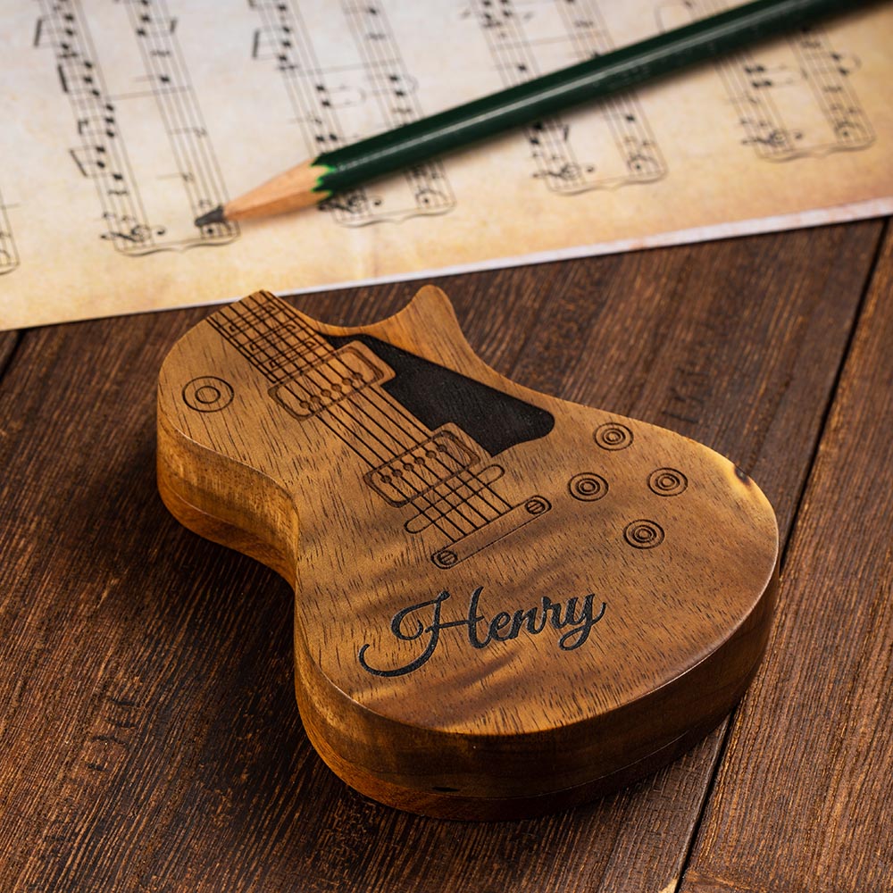 Personalized Wooden Guitar Picks Ti Amo I love you