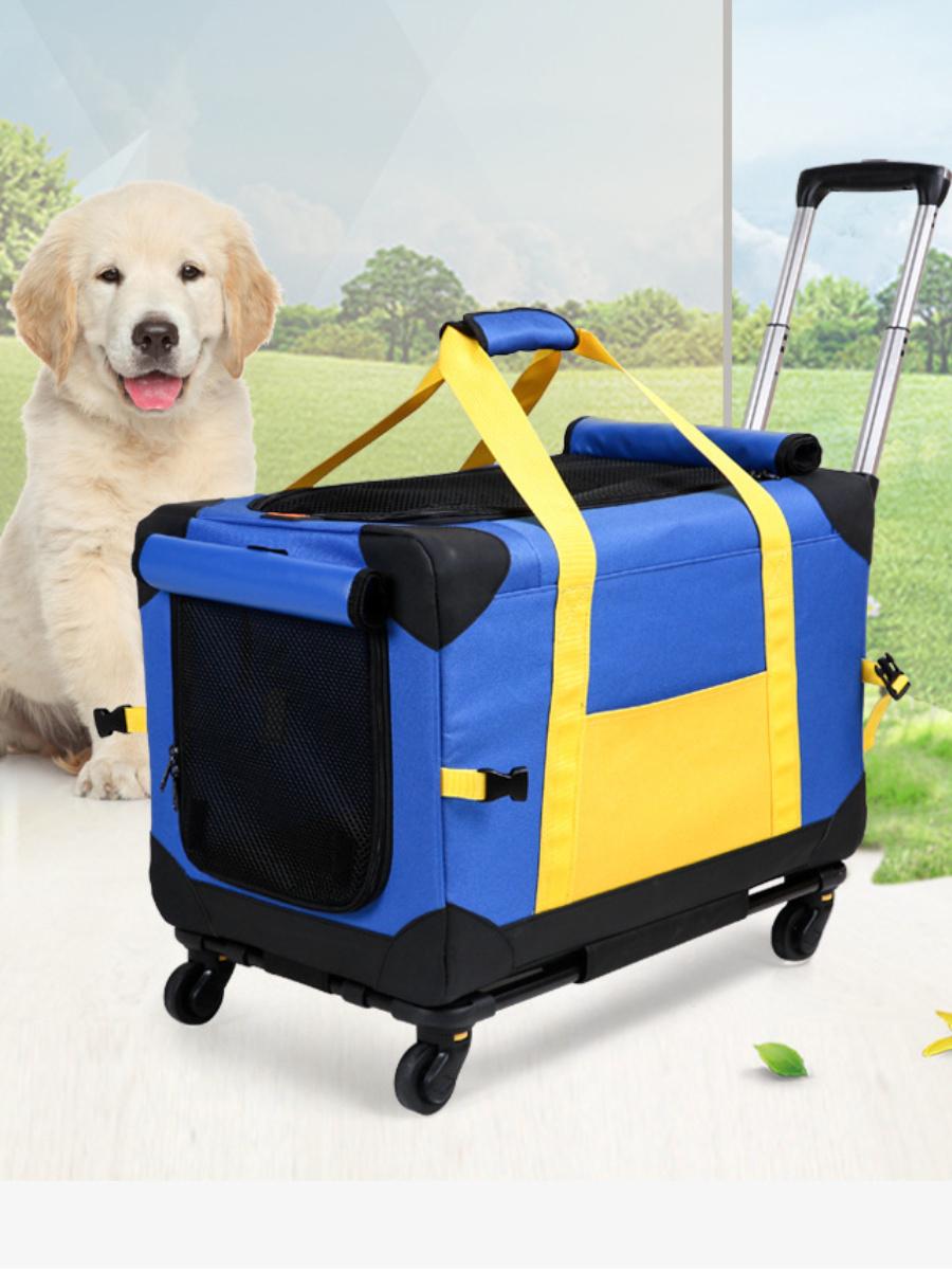 Pet Rolling Carrier with Wheels Pet Travel Carrier Transport Box Dog Strollers for Small Dogs/Cats Up to 28 LBS Ti Amo I love you
