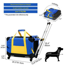 Load image into Gallery viewer, Pet Rolling Carrier with Wheels Pet Travel Carrier Transport Box Dog Strollers for Small Dogs/Cats Up to 28 LBS Ti Amo I love you
