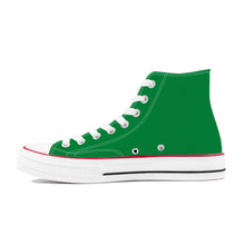 Load image into Gallery viewer, Ti Amo I love you - Exclusive Brand - Fun Green - White Daisy - High Top Canvas Shoes - White  Soles
