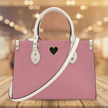 Load image into Gallery viewer, Ti Amo I love you - Exclusive Brand - Ruddy Pink- Luxury Womens PU Tote Bag - Cream Straps
