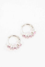 Load image into Gallery viewer, Pick Pink Hoop Earrings Ti Amo I love you
