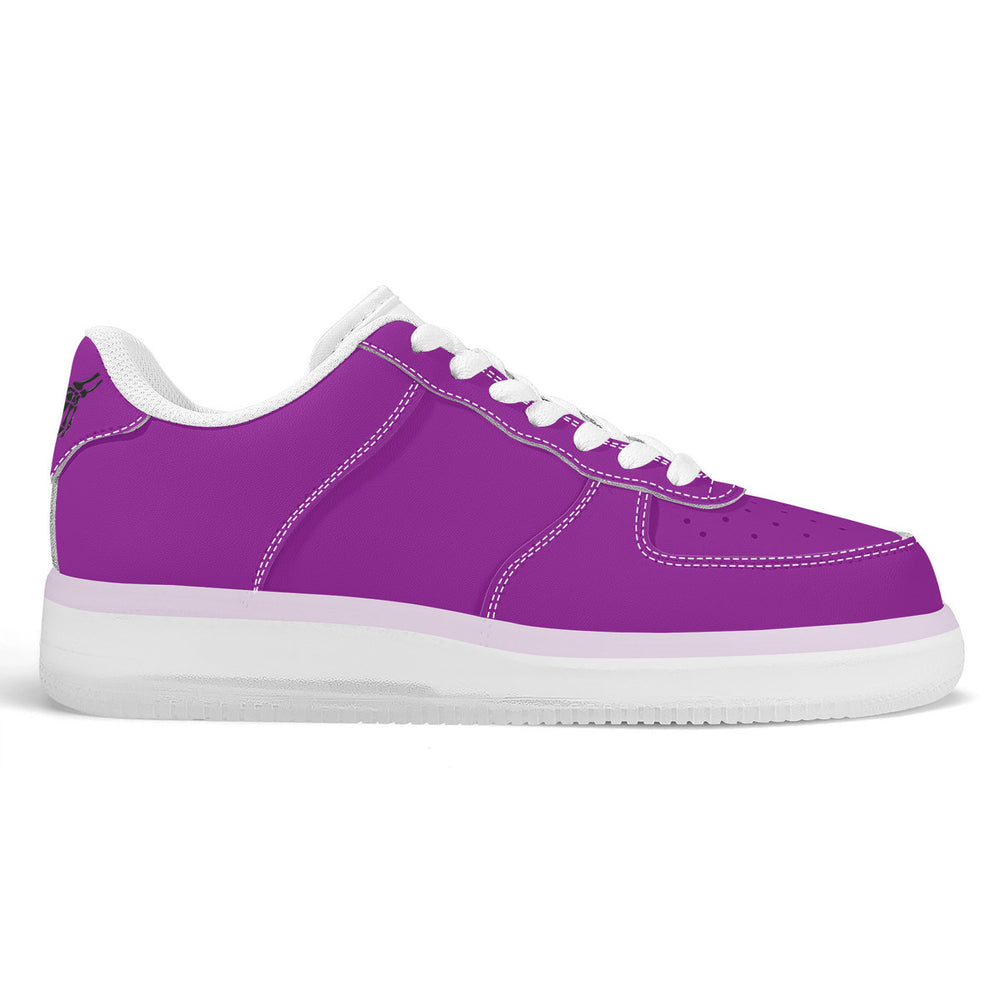Ti Amo I love you - Exclusive Brand - Violet Eggplant- Skelton Hands with Heart - Transparent Low Top Air Force Leather Shoes