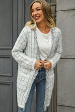 Load image into Gallery viewer, Plaid Fringe Trim Open Front Longline Cardigan Ti Amo I love you
