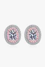 Load image into Gallery viewer, Platinum-Plated Moissanite Stud Earrings Ti Amo I love you
