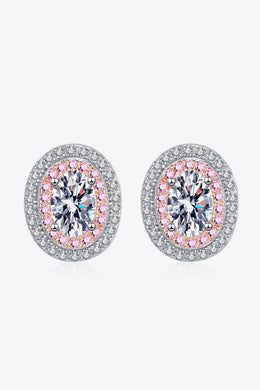 Platinum-Plated Moissanite Stud Earrings Ti Amo I love you