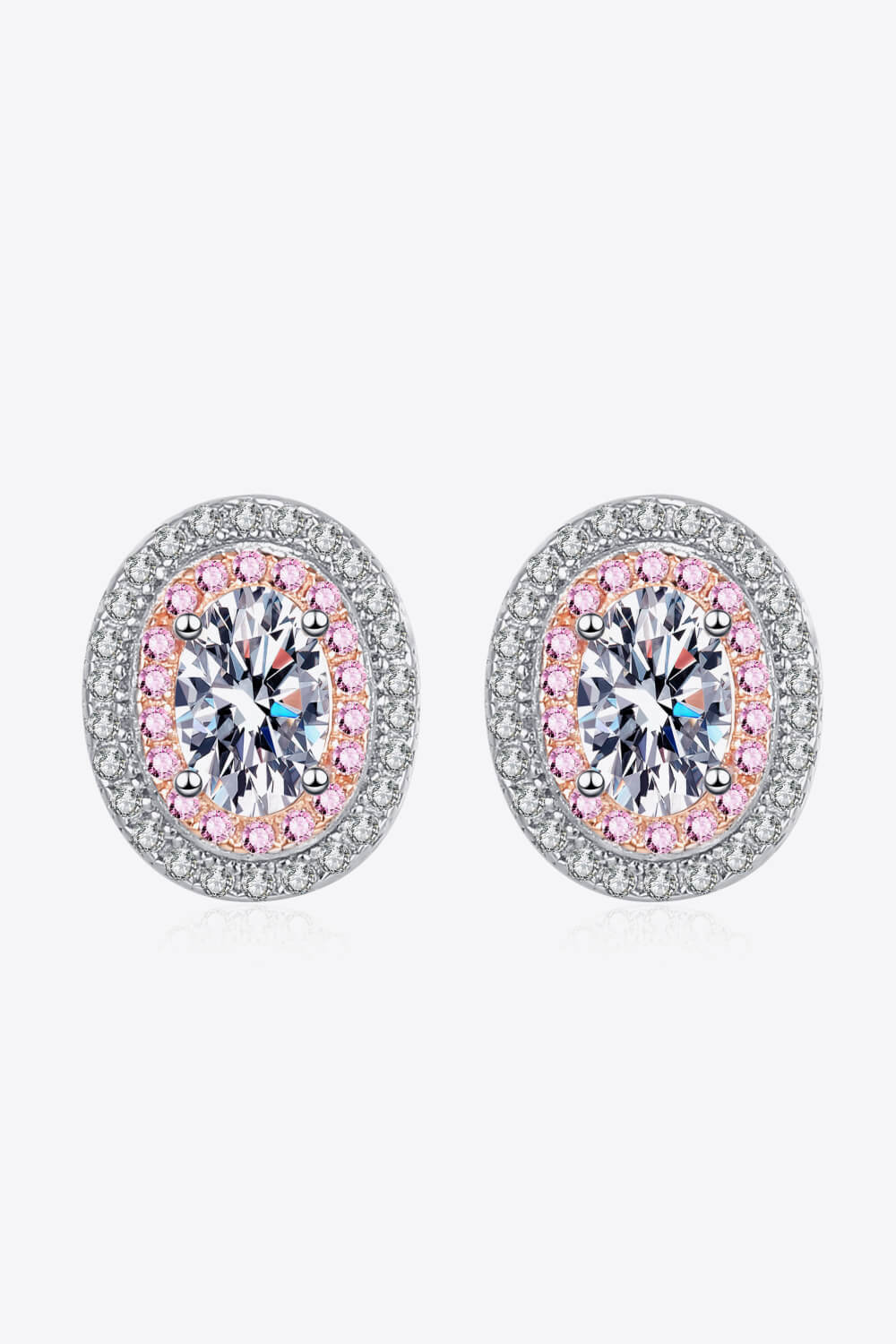 Platinum-Plated Moissanite Stud Earrings Ti Amo I love you