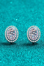 Load image into Gallery viewer, Platinum-Plated Moissanite Stud Earrings Ti Amo I love you
