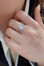 Load image into Gallery viewer, Platinum-Plated Opal Pear Shape Ring - Sizes 5-10 Ti Amo I love you
