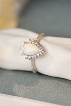 Load image into Gallery viewer, Platinum-Plated Opal Pear Shape Ring - Sizes 5-10 Ti Amo I love you
