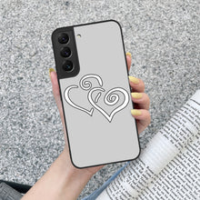 Load image into Gallery viewer, Ti Amo I love you - Exclusive Brand - Silver - Double White Heart - Samsung Galaxy S22 Glass Case
