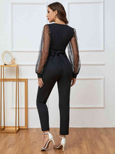 Load image into Gallery viewer, Plunge Long Sleeve Jumpsuit Ti Amo I love you
